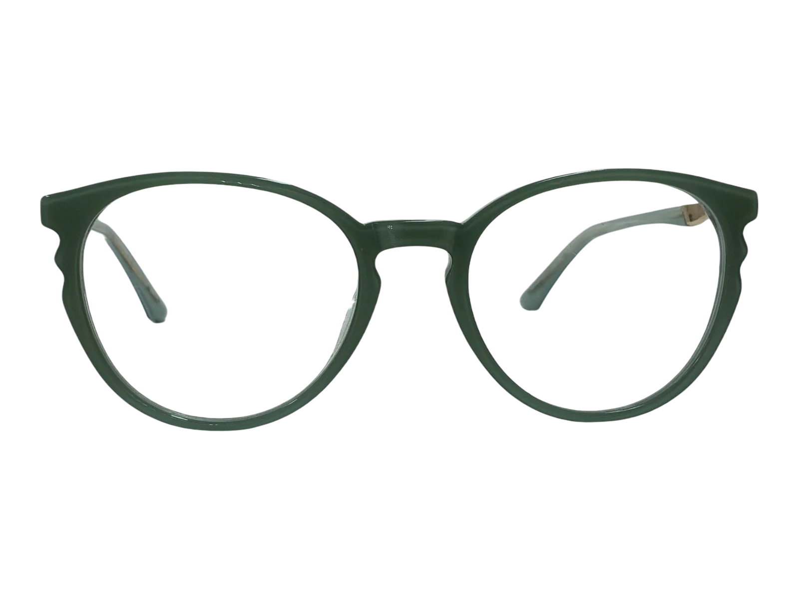 Armazón Feillis 8021 en acetato para mujer, visto de frente, con medidas de 52 mm de ancho de mica, 21 mm de puente y 145 mm de varilla.
